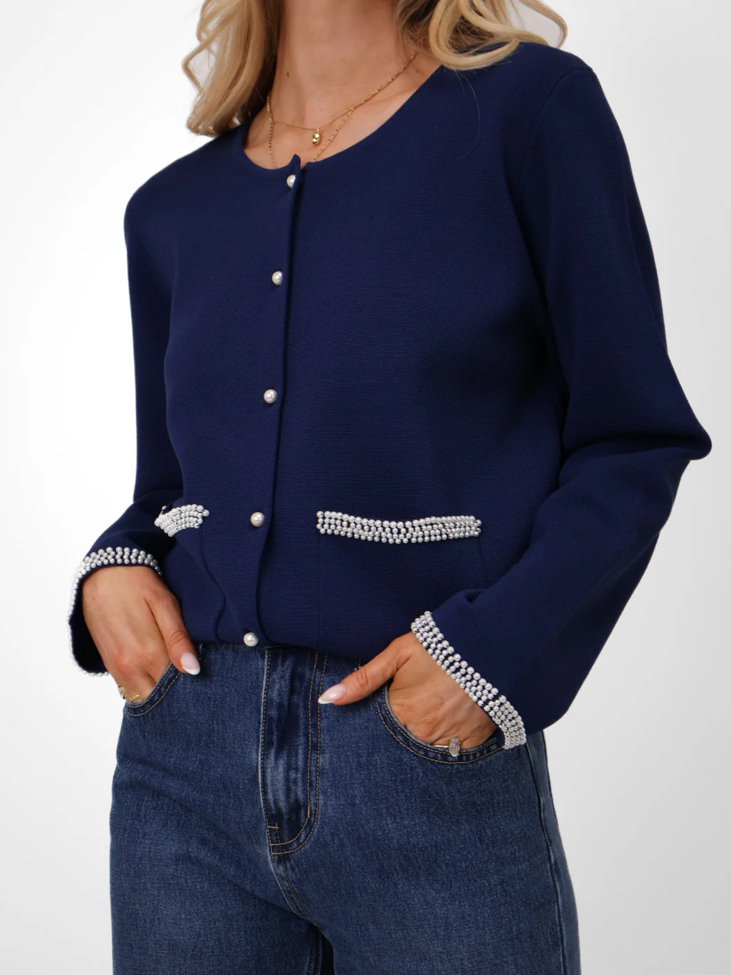 Kate & Pippa Luna Cardigan In Navy - Image 4