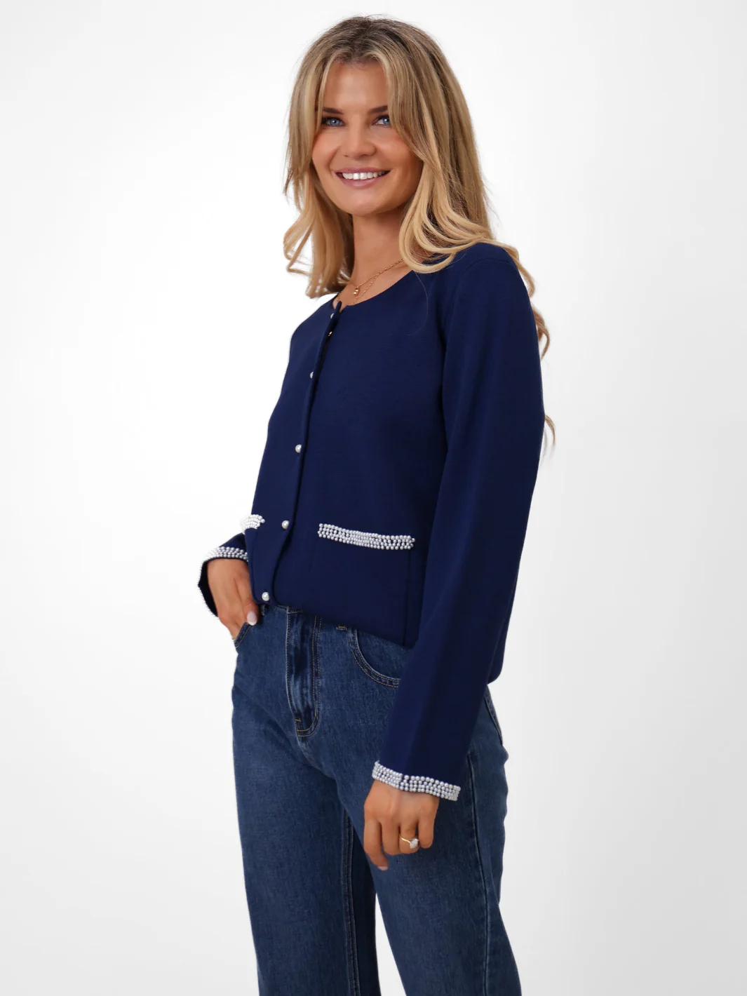 Kate & Pippa Luna Cardigan In Navy - Image 6