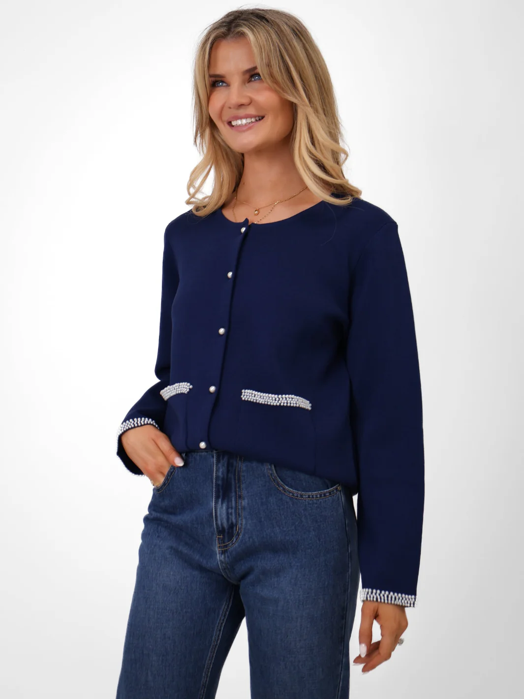 Kate & Pippa Luna Cardigan In Navy - Image 7