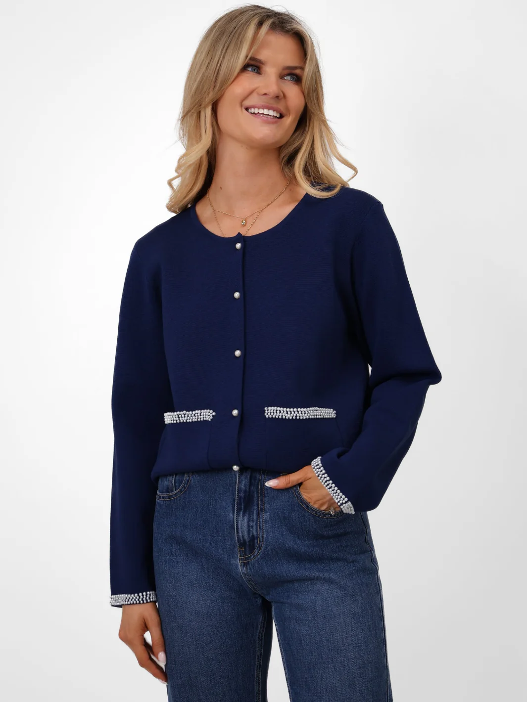 Kate & Pippa Luna Cardigan In Navy - Image 8