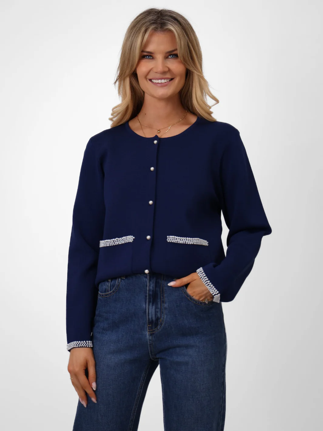 Kate & Pippa Luna Cardigan In Navy - Image 9