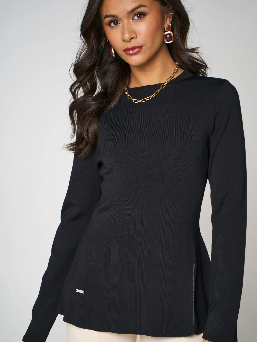 Kate & Pippa Margot Knit Top In Black - Image 4