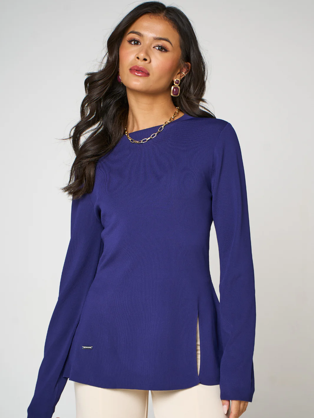 Kate & Pippa Margot Knit Top In Navy - Image 4