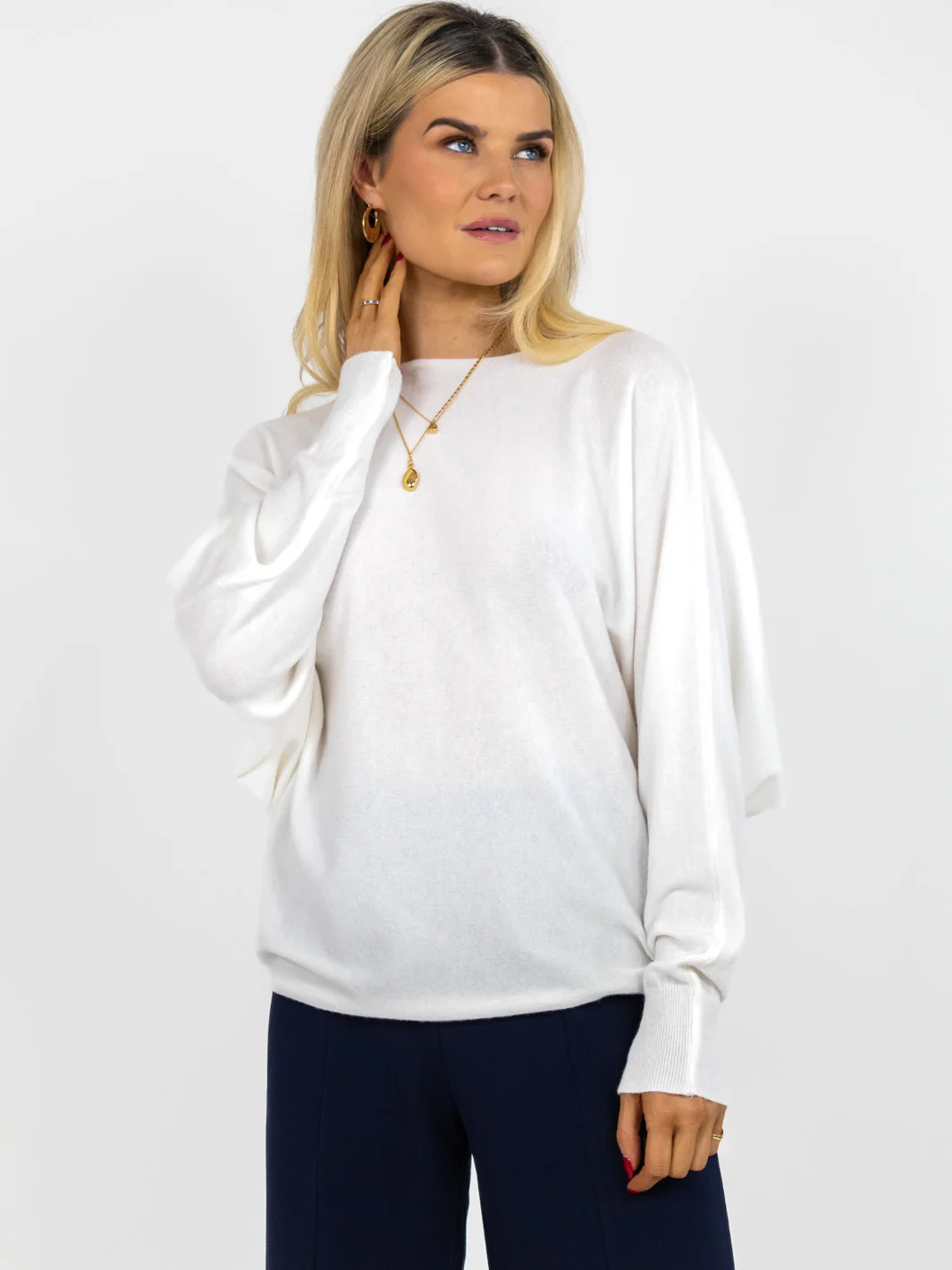 Kate & Pippa Milano Knit Jumper In White - Image 3