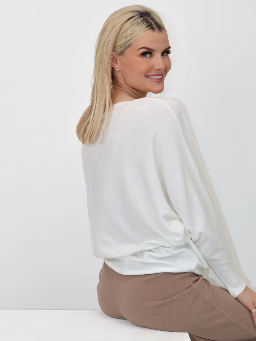 Kate & Pippa Milano Knit Jumper In White - Image 7