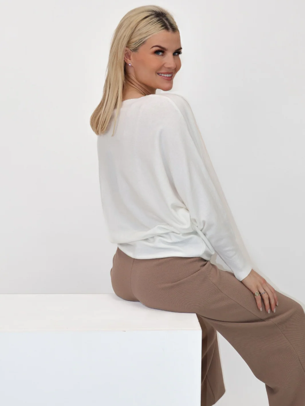 Kate & Pippa Milano Knit Jumper In White - Image 8