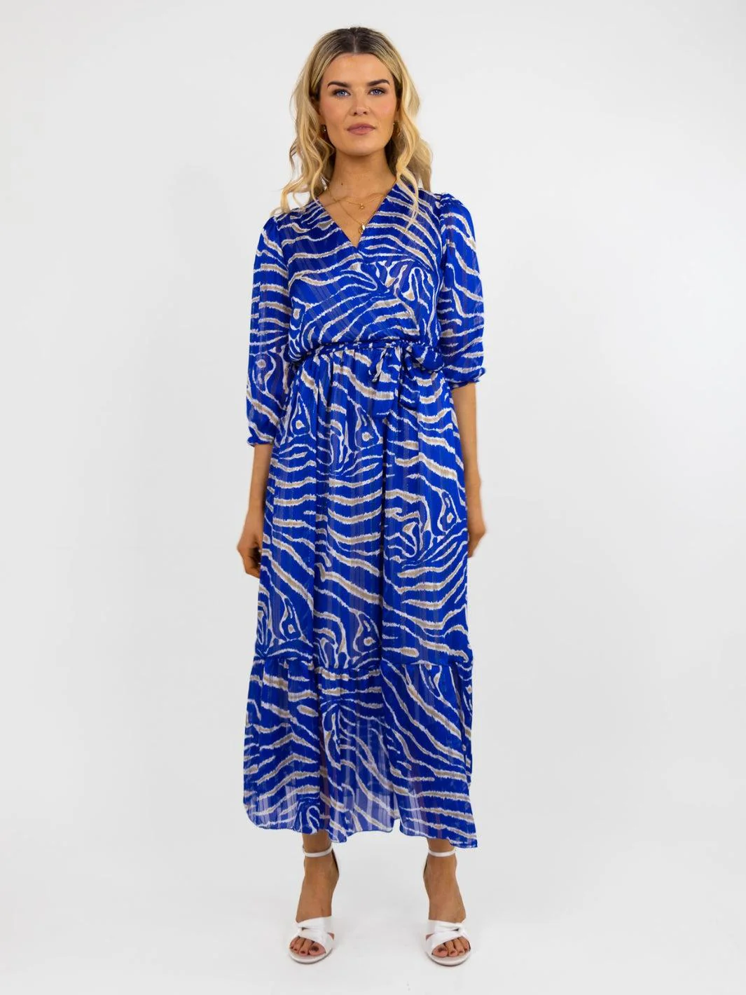 Kate & Pippa Modena Maxi Dress In Blue Print - Image 2