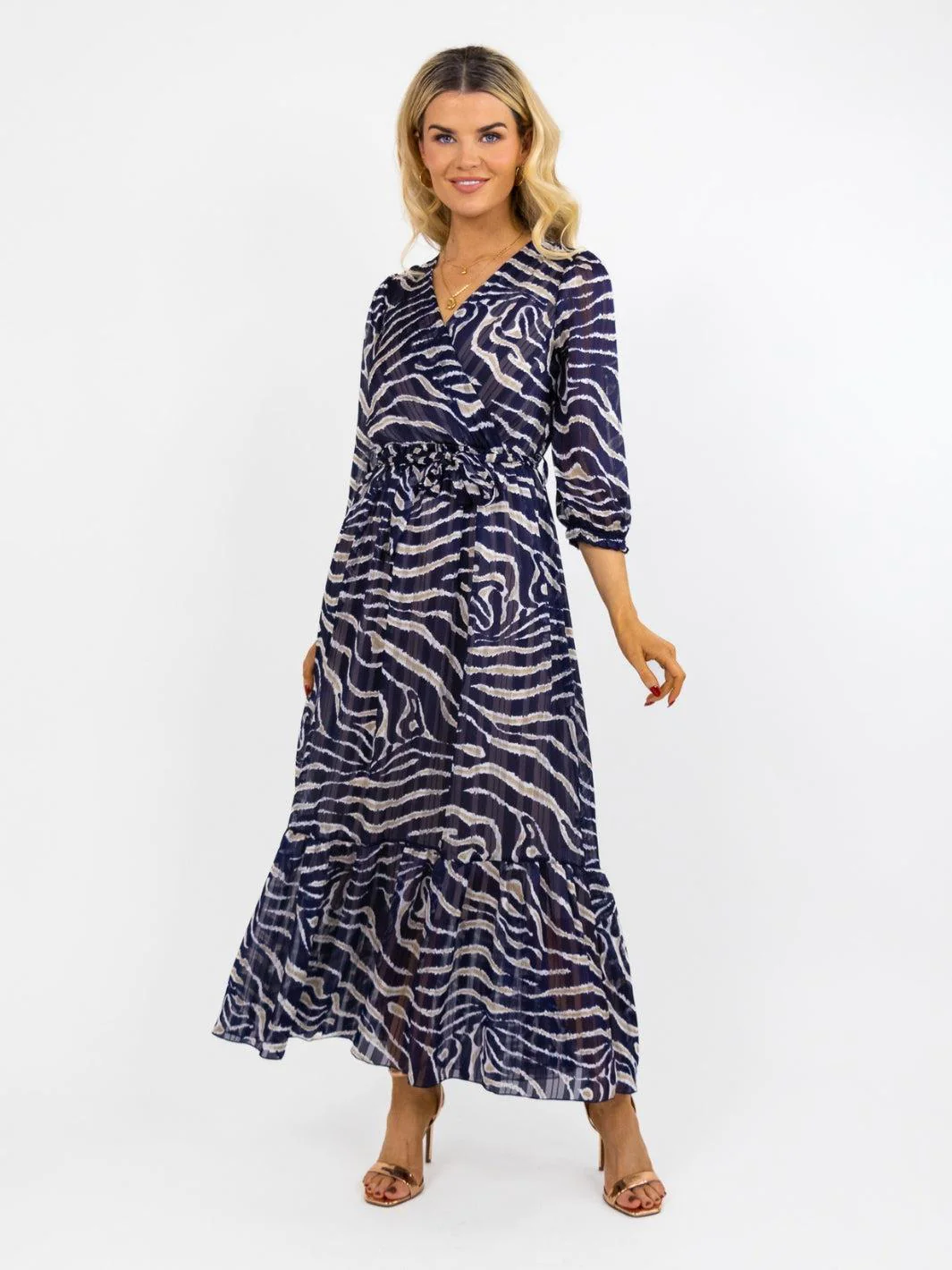 Kate & Pippa Modena Maxi Dress In Navy Print