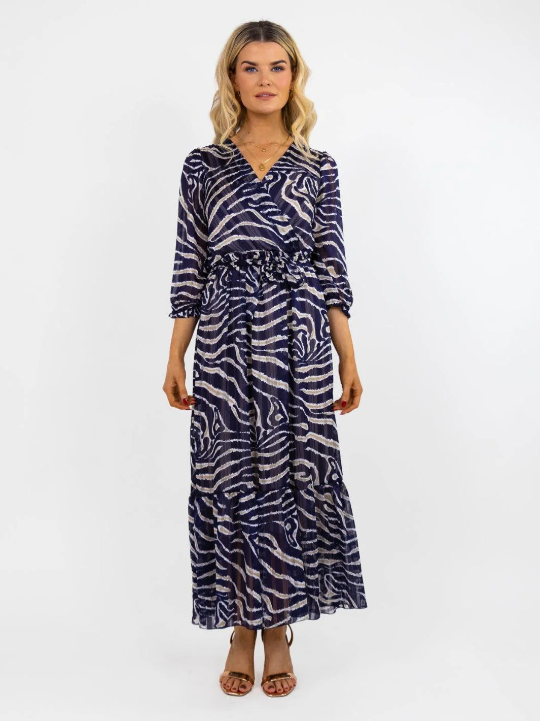 Kate & Pippa Modena Maxi Dress In Navy Print - Image 3