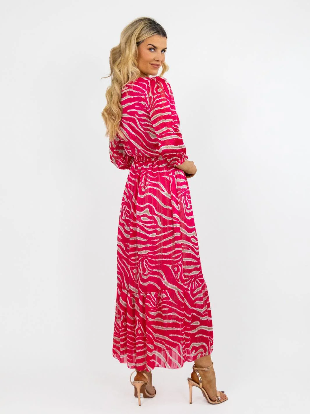 Kate & Pippa Modena Maxi Dress In Pink Print - Image 3