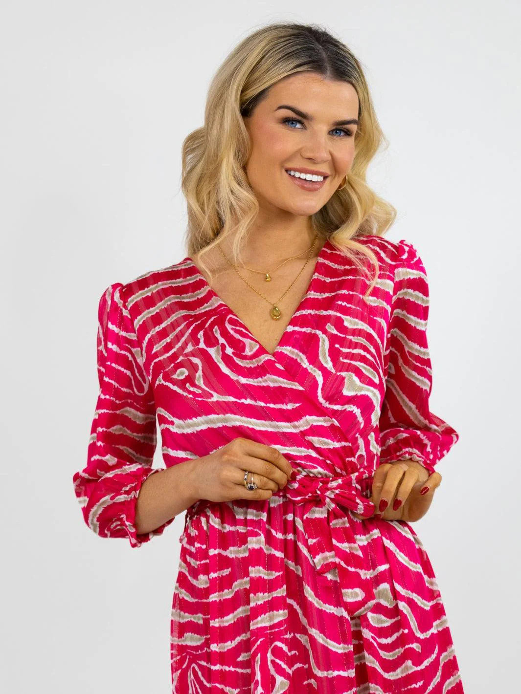 Kate & Pippa Modena Maxi Dress In Pink Print - Image 4