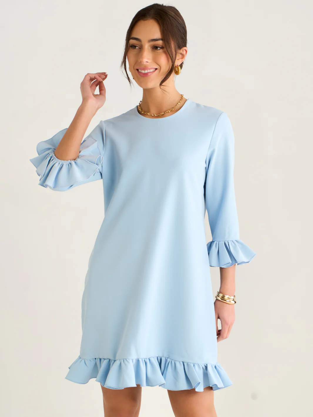 Kate & Pippa Olivia Mini Dress In Blue - Image 3