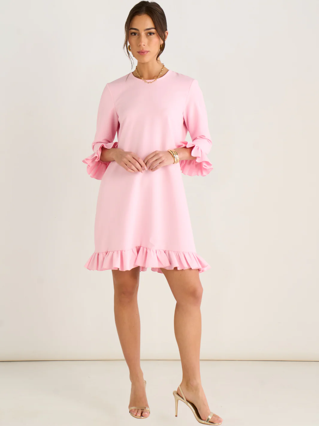 Kate & Pippa Olivia Mini Dress In Pink - Image 3