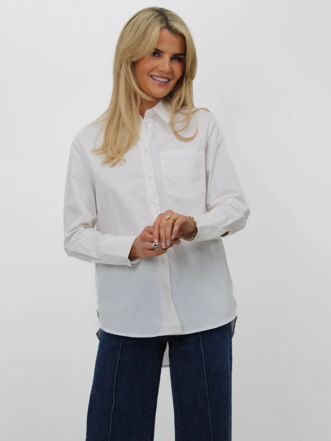 Kate & Pippa Oxford Shirt In White - Image 3