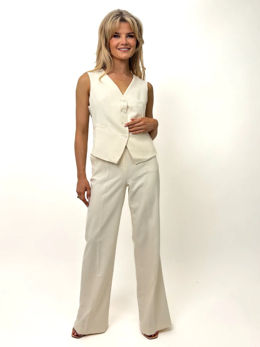 Kate & Pippa Palermo Trousers In Cream - Image 4