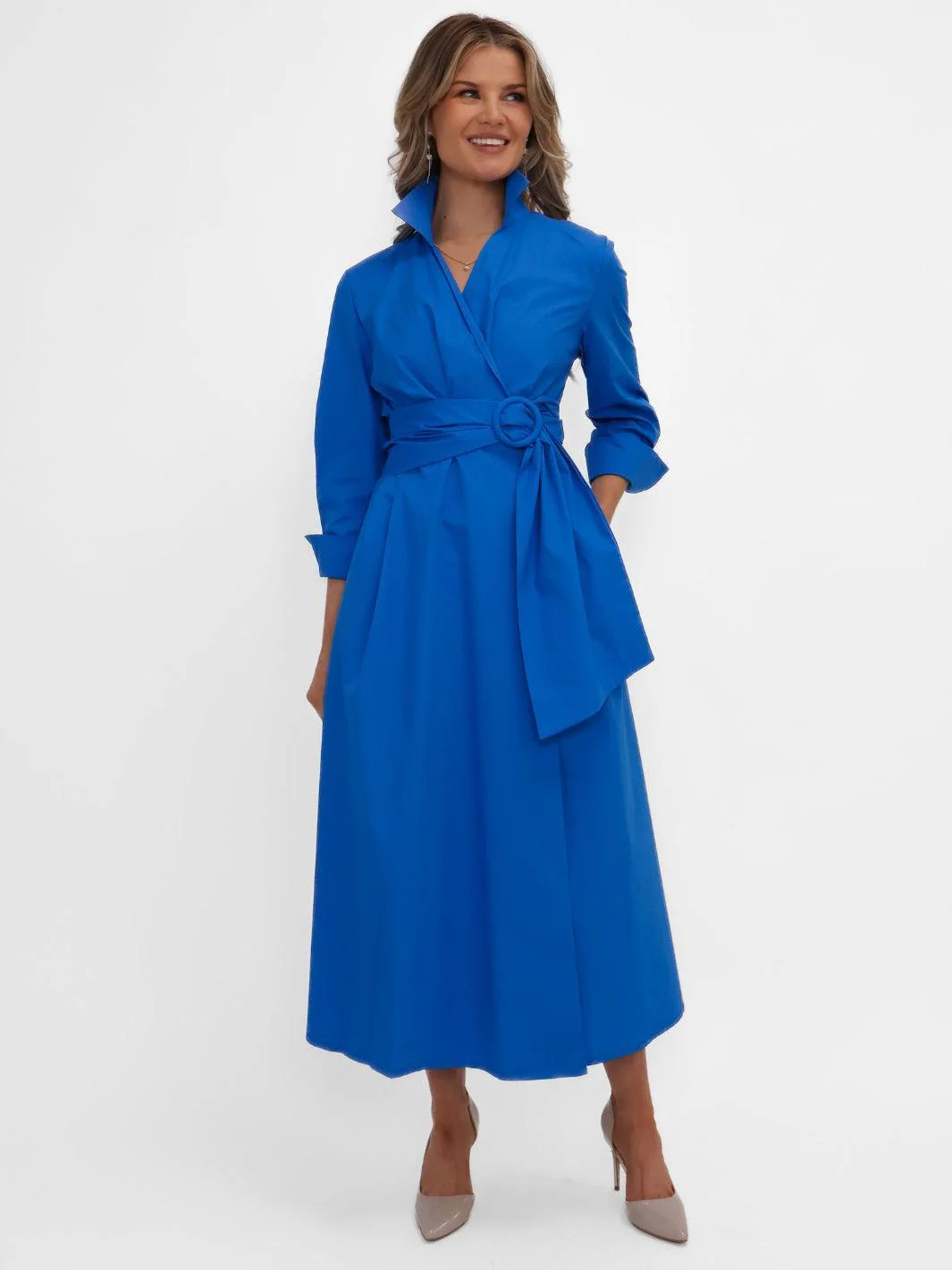 Kate & Pippa Penelope Midi Dress In Blue