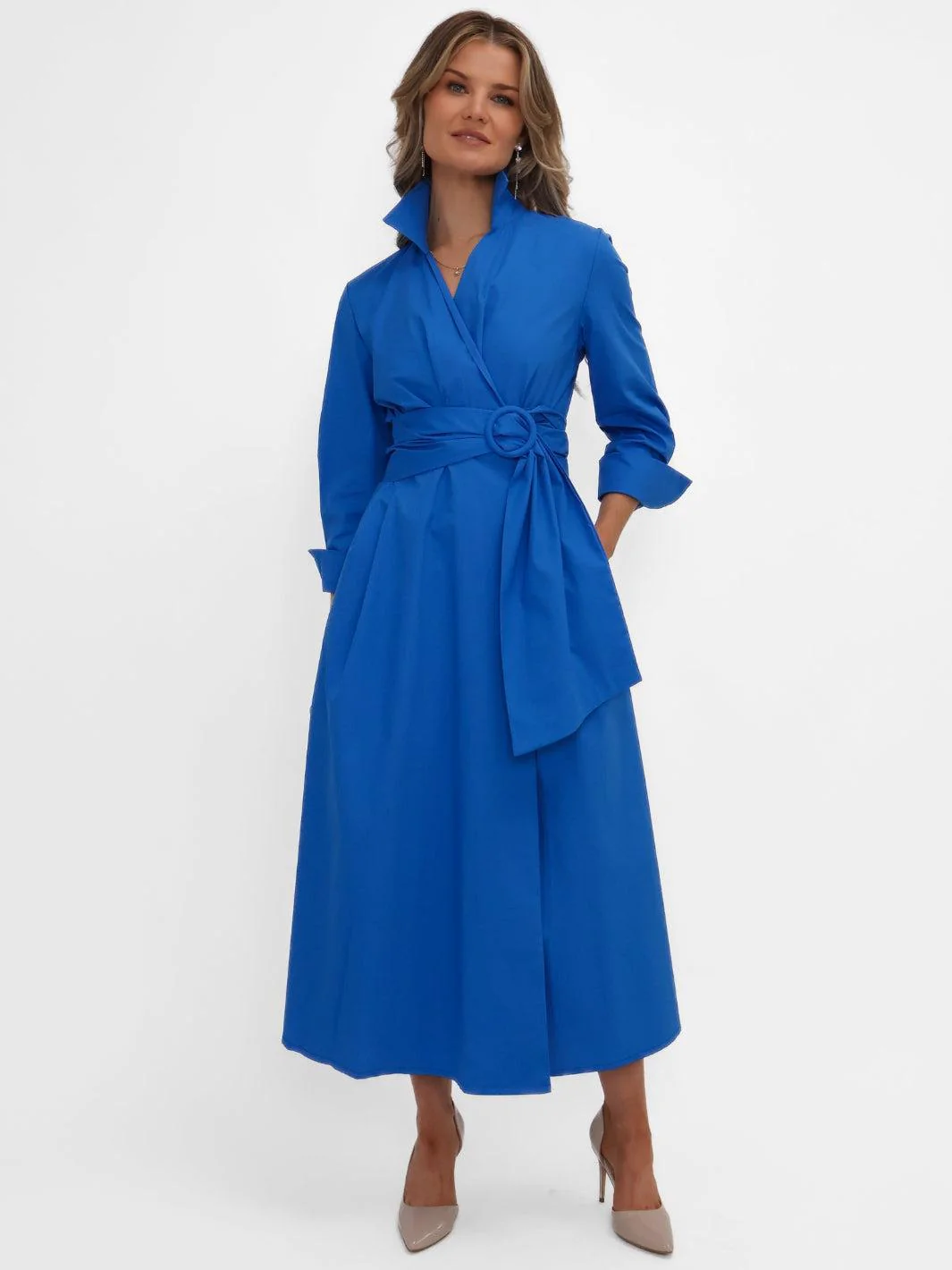 Kate & Pippa Penelope Midi Dress In Blue - Image 4