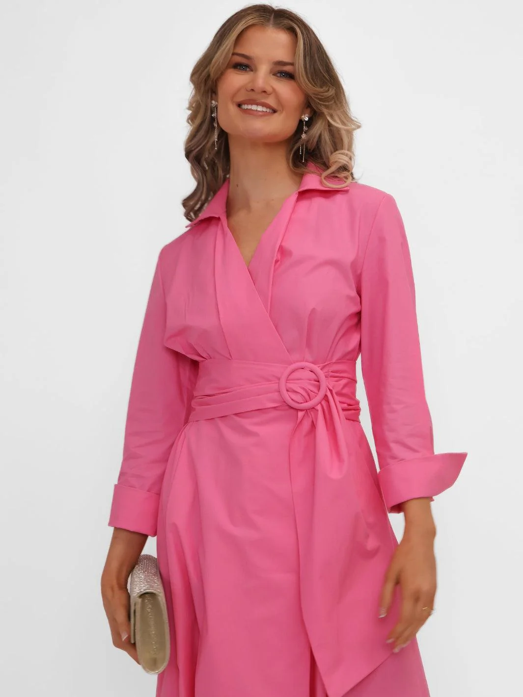 Kate & Pippa Penelope Midi Dress In Pink - Image 3