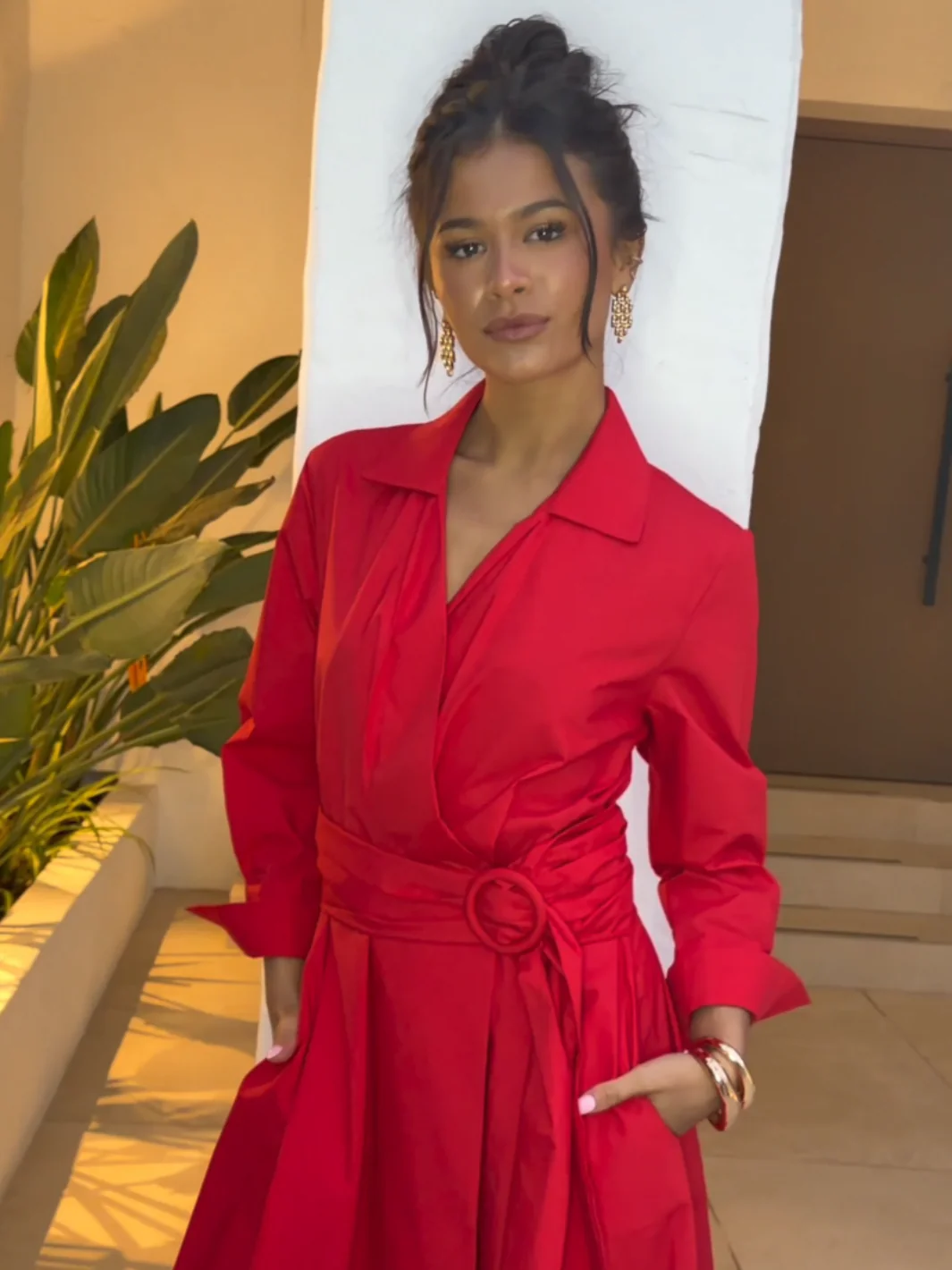 Kate & Pippa Penelope Midi Dress In Red - Image 4