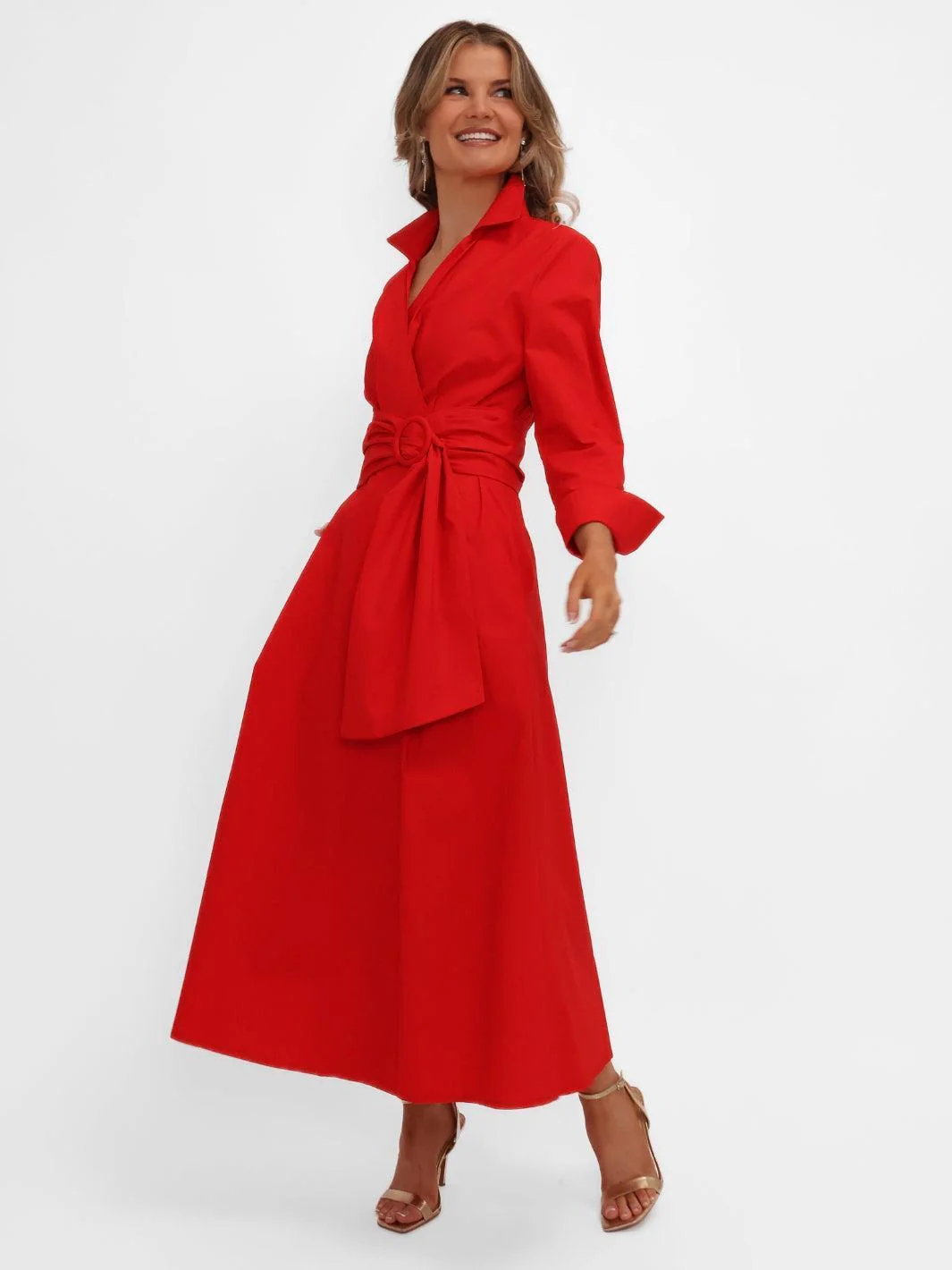 Kate & Pippa Penelope Midi Dress In Red - Image 5