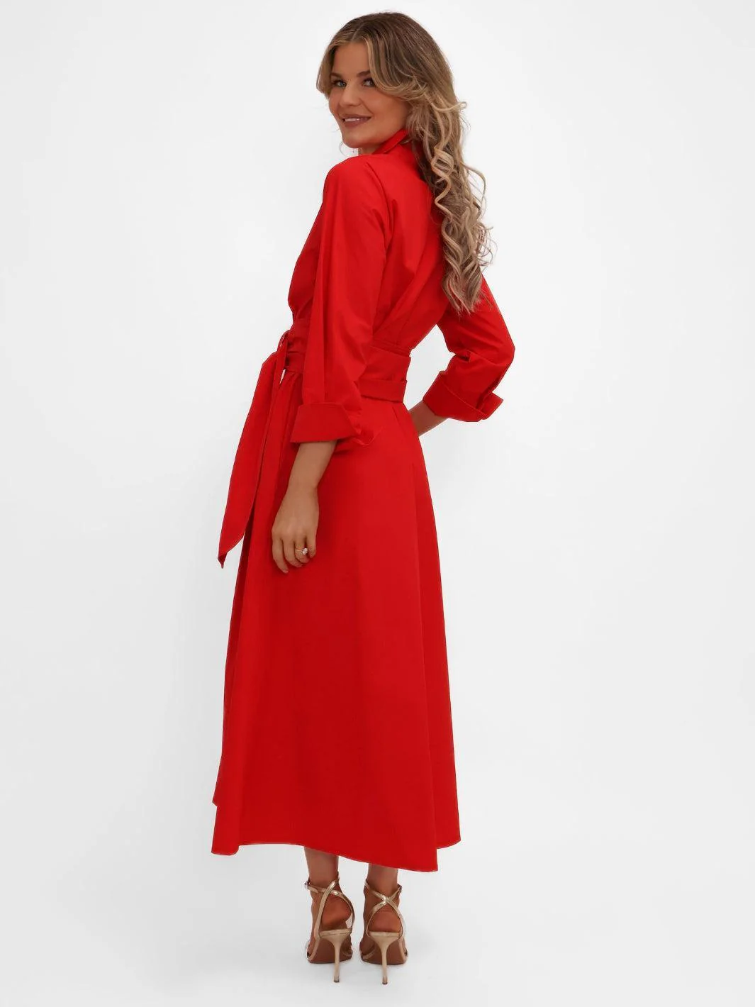Kate & Pippa Penelope Midi Dress In Red - Image 8