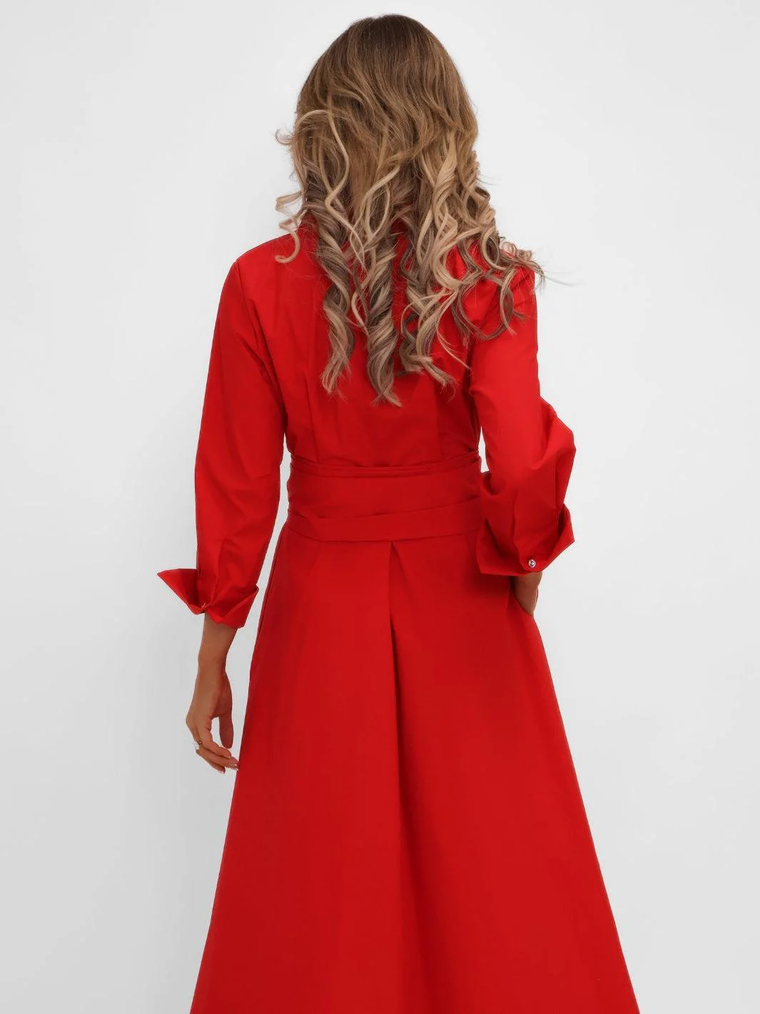 Kate & Pippa Penelope Midi Dress In Red - Image 9