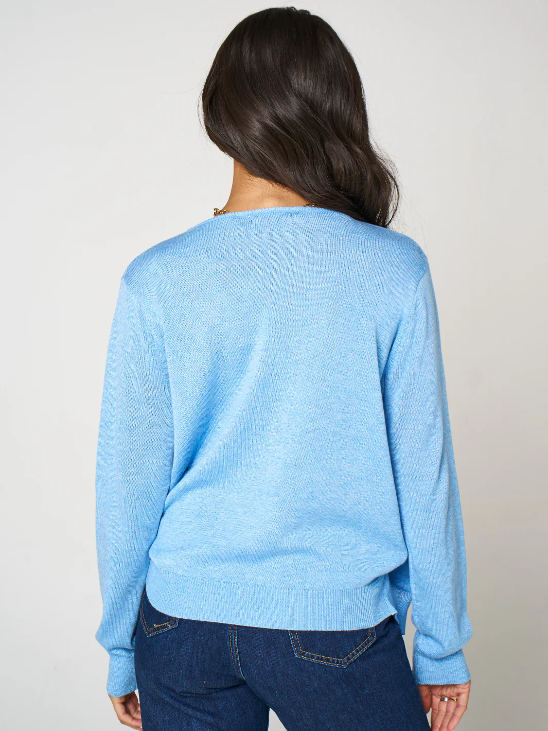 Kate & Pippa Poppy Two-In-One Cardigan In Blue - Image 5