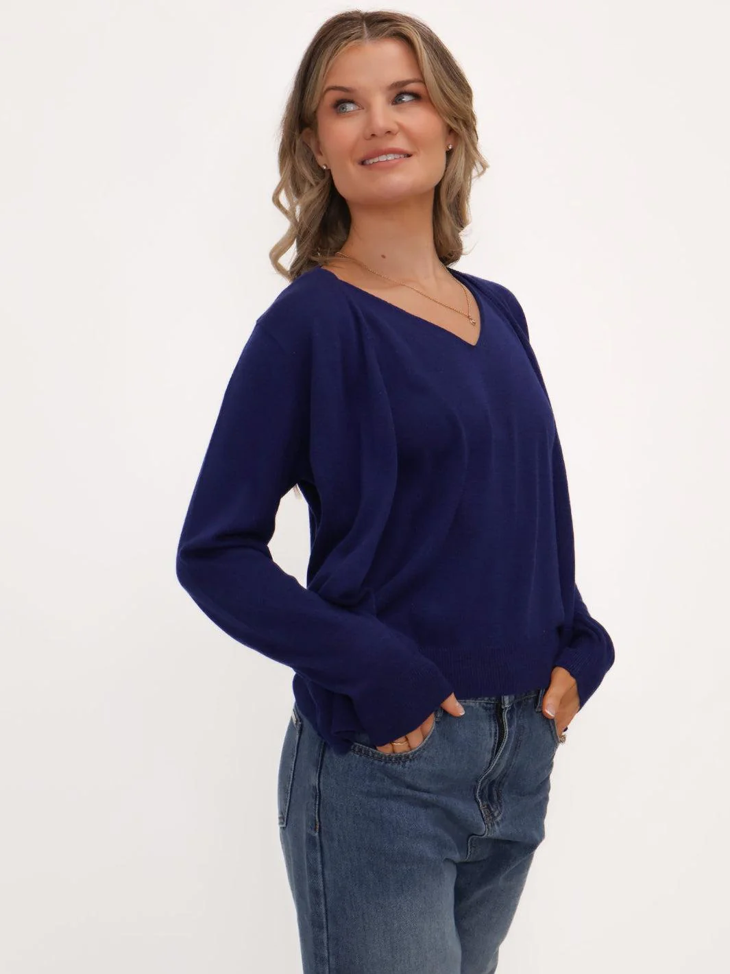 Kate & Pippa Poppy Two-In-One Cardigan In Navy - Image 5