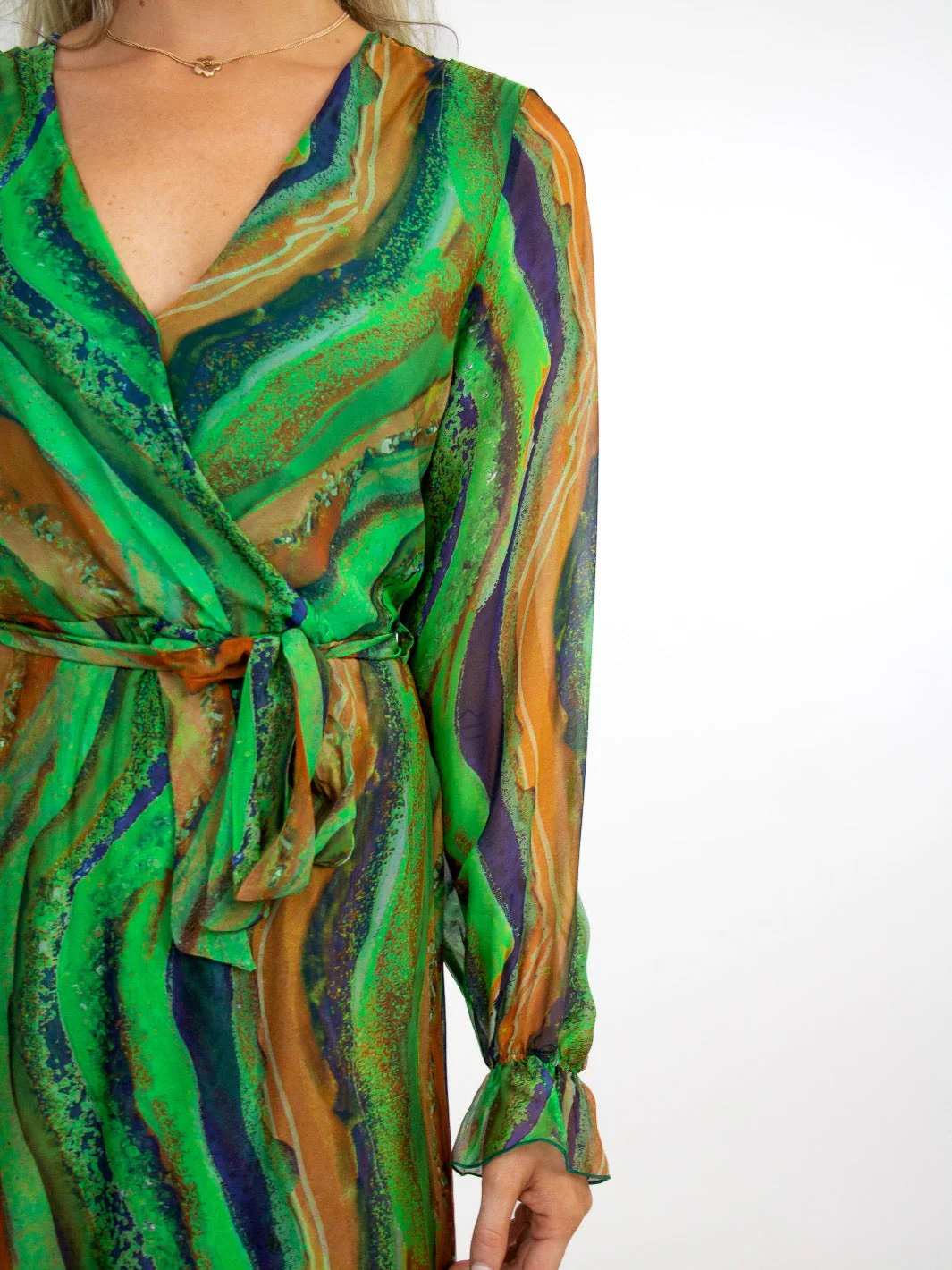 Kate & Pippa Portofino Silk Midi Dress In Green - Image 8
