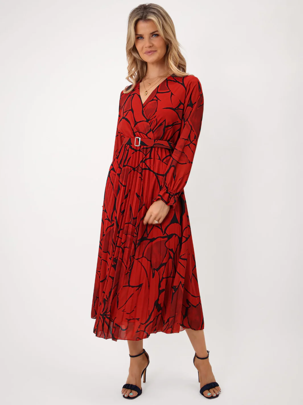 Kate & Pippa Positano Midi Dress In Red Print - Image 6