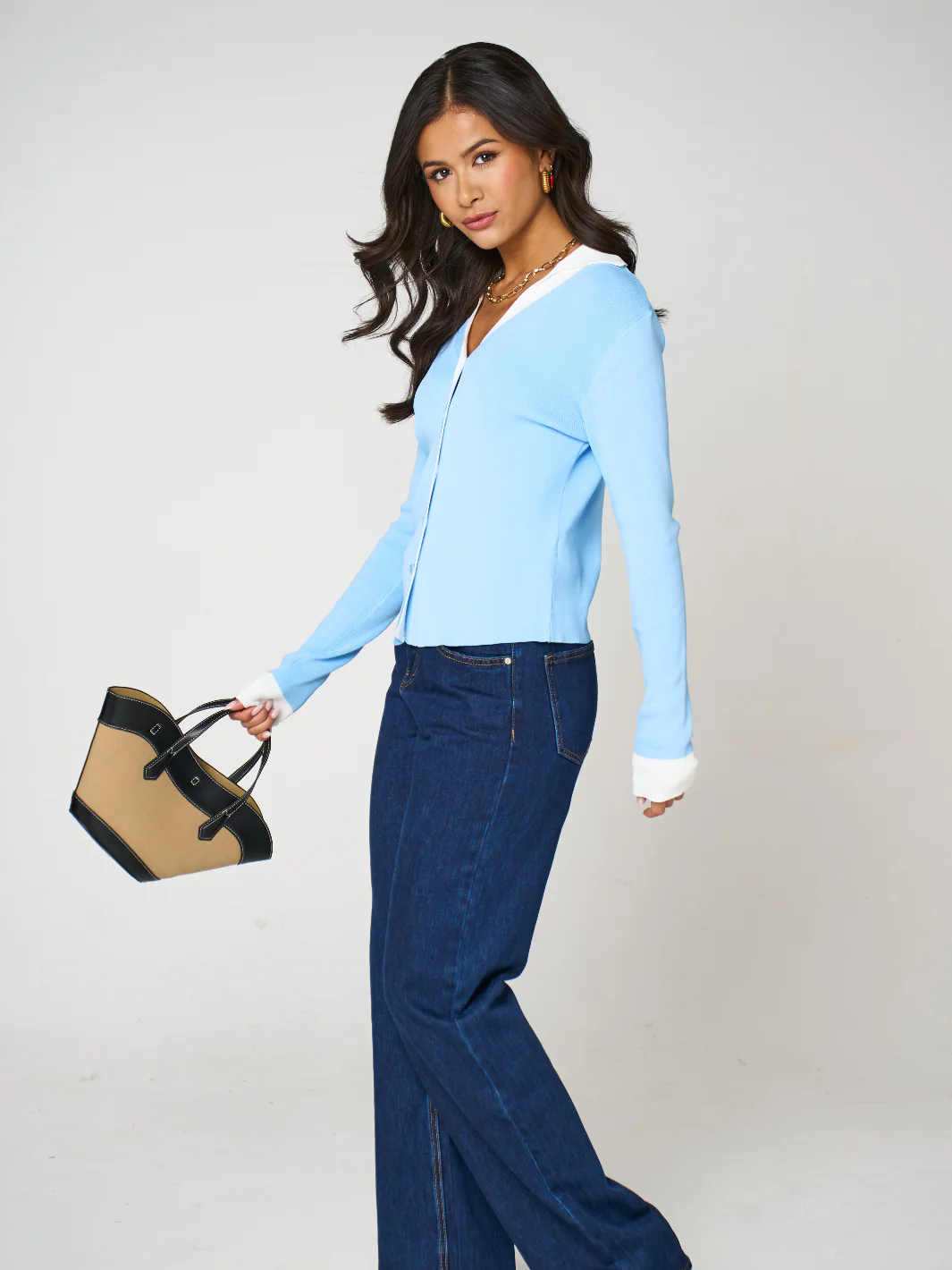 Kate & Pippa Raya Cardigan In Blue - Image 5