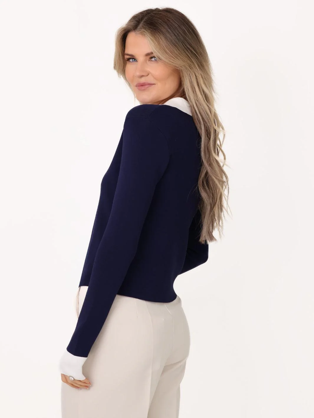 Kate & Pippa Raya Cardigan In Navy - Image 4