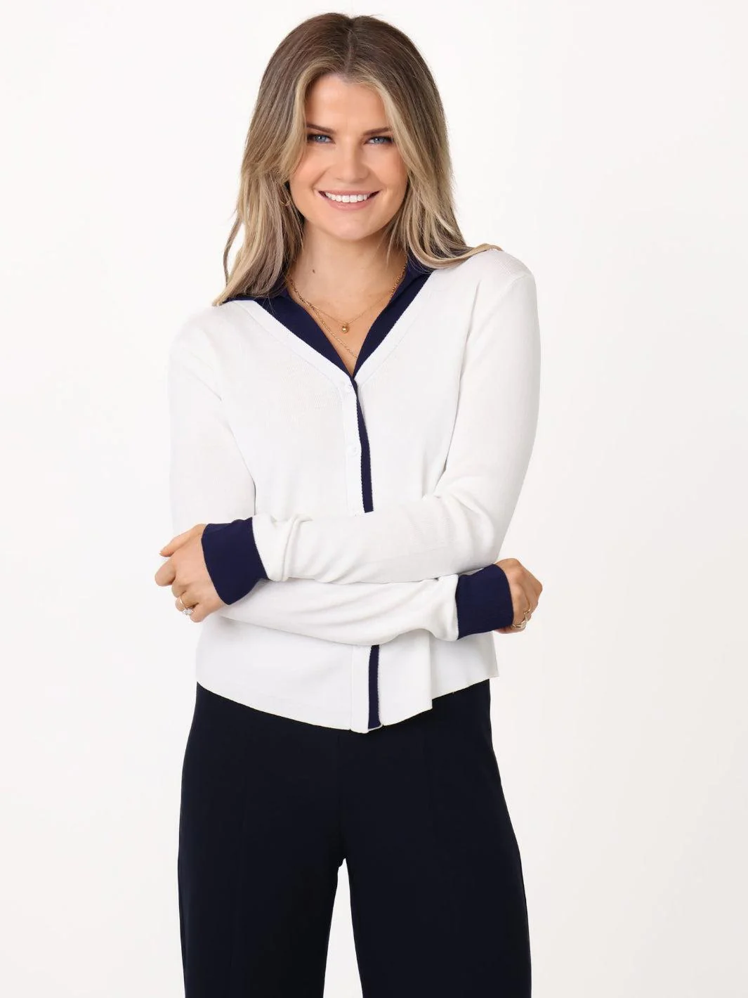 Kate & Pippa Raya Cardigan In White - Image 3
