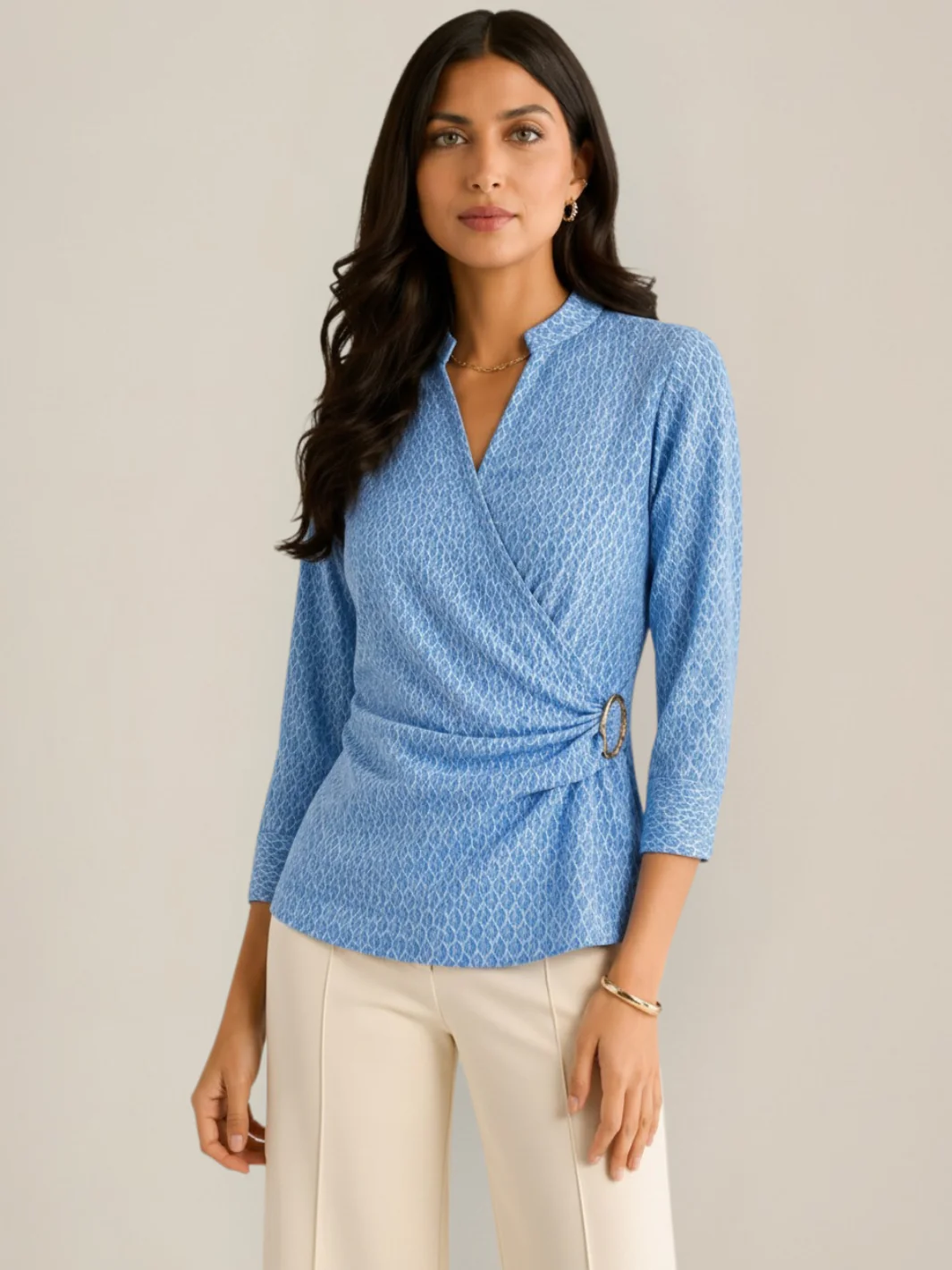 Kate & Pippa Rocco Top In Blue Print