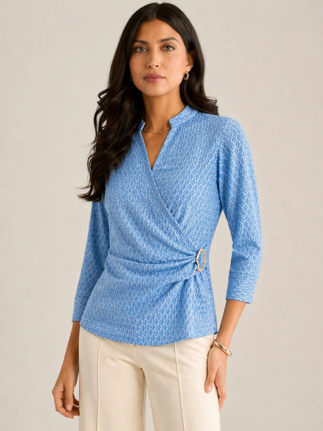 Kate & Pippa Rocco Top In Blue Print - Image 2