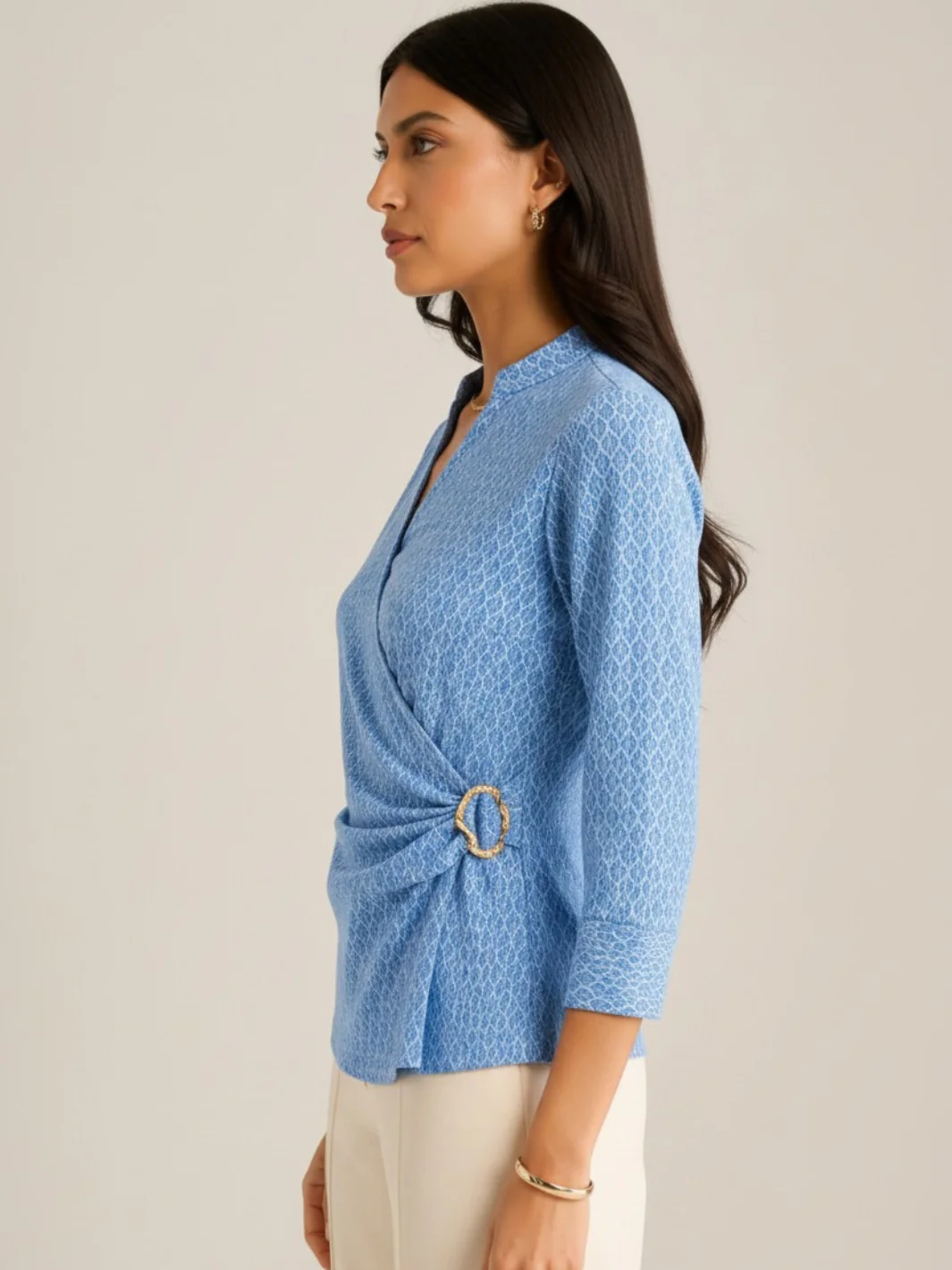 Kate & Pippa Rocco Top In Blue Print - Image 3