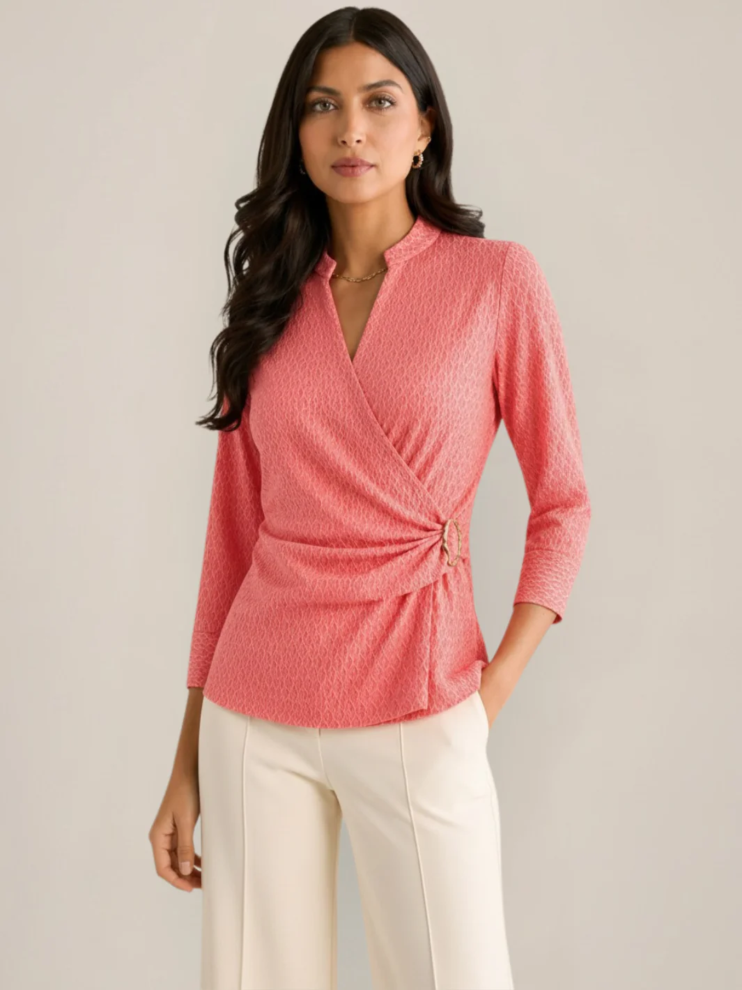 Kate & Pippa Rocco Top In Coral Print