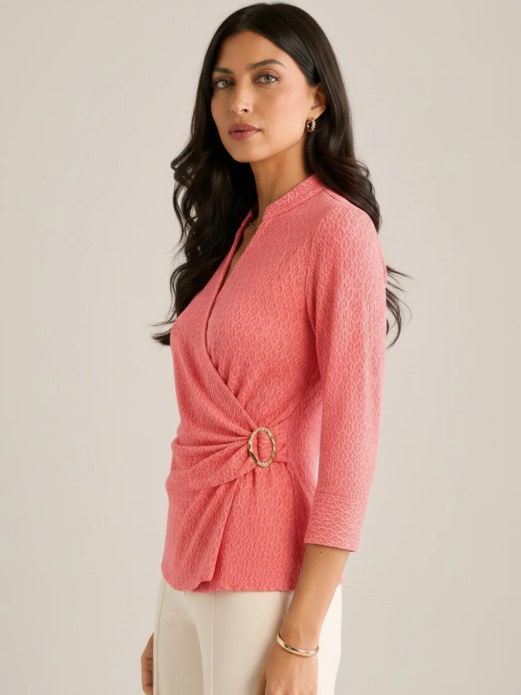 Kate & Pippa Rocco Top In Coral Print - Image 3