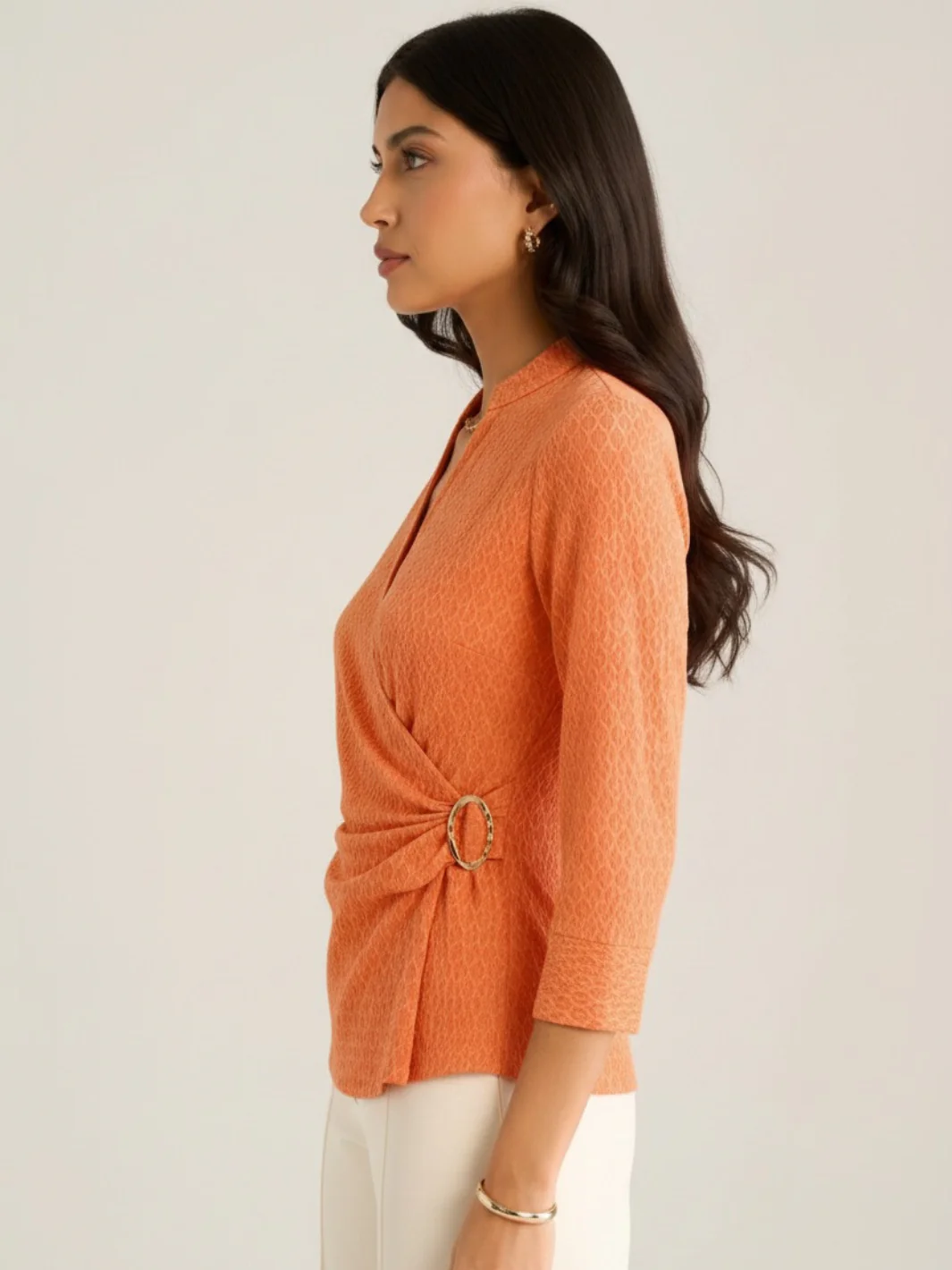 Kate & Pippa Rocco Top In Orange Print - Image 3