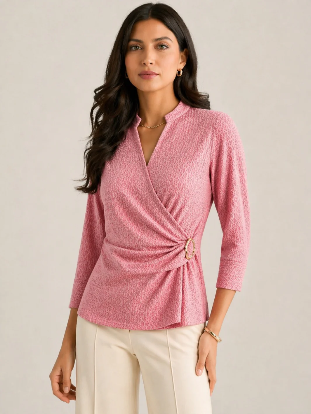 Kate & Pippa Rocco Top In Pink Print - Image 2