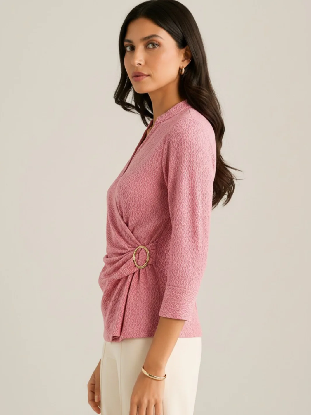 Kate & Pippa Rocco Top In Pink Print - Image 3