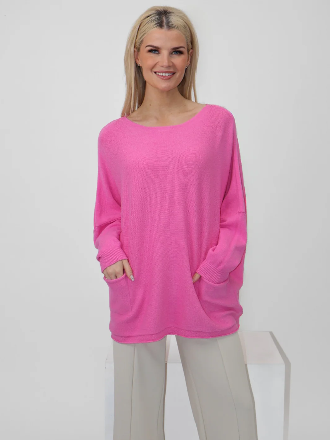 Kate & Pippa Roma Knit Jumper In Pink