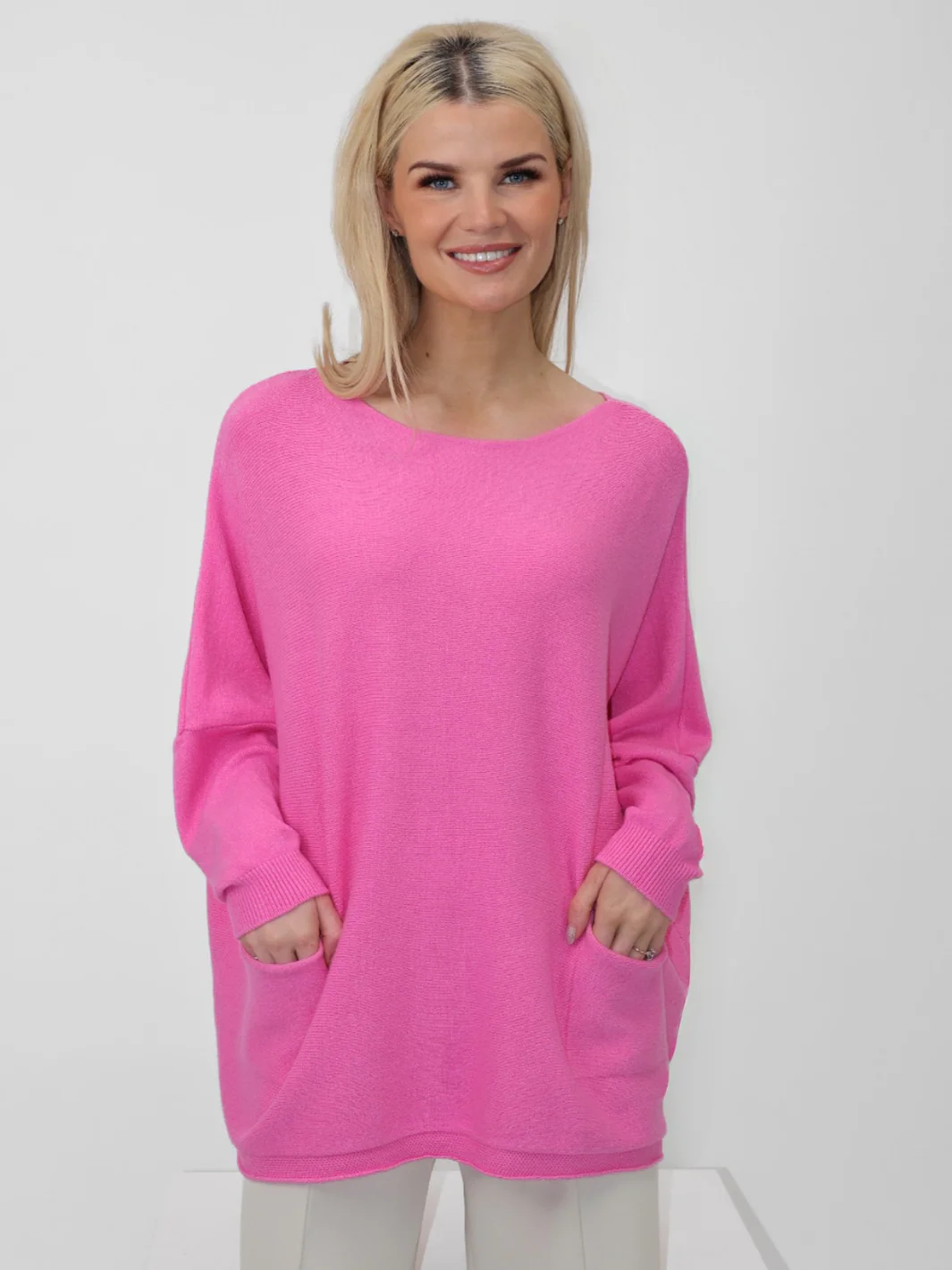 Kate & Pippa Roma Knit Jumper In Pink - Image 4