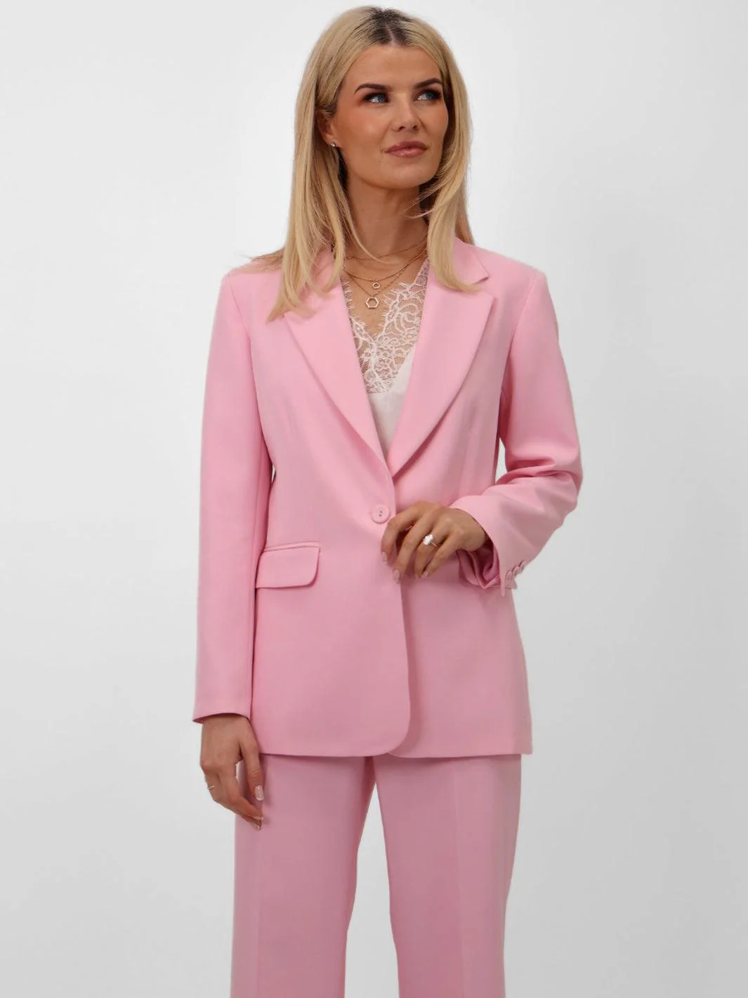 Kate & Pippa Sassari Blazer In Light Pink - Image 3