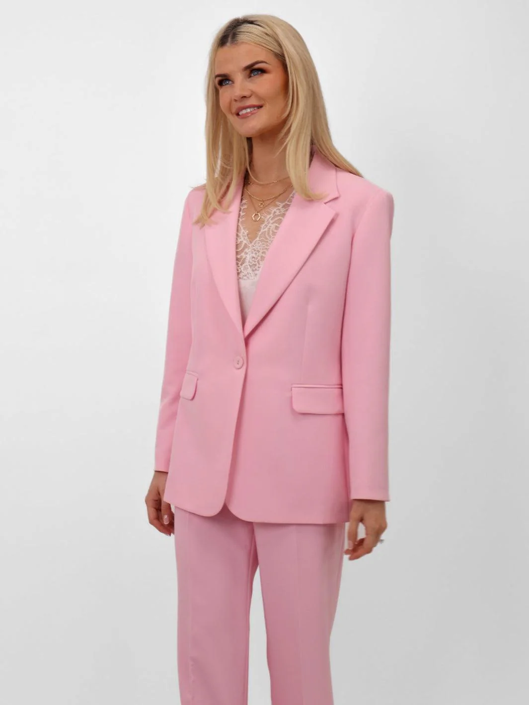 Kate & Pippa Sassari Blazer In Light Pink - Image 7