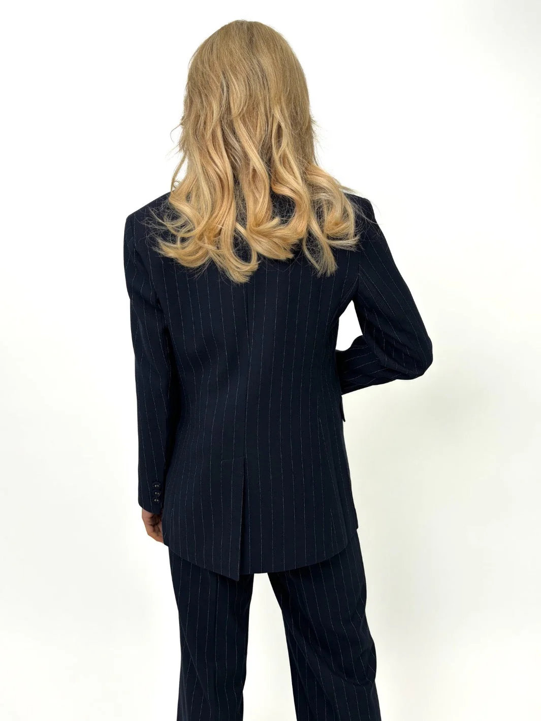 Kate & Pippa Sassari Blazer In Navy Pinstripe - Image 5