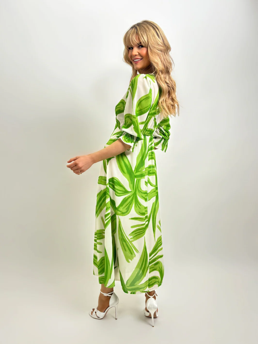 Kate & Pippa Streasa Dress In Green Print - Image 3