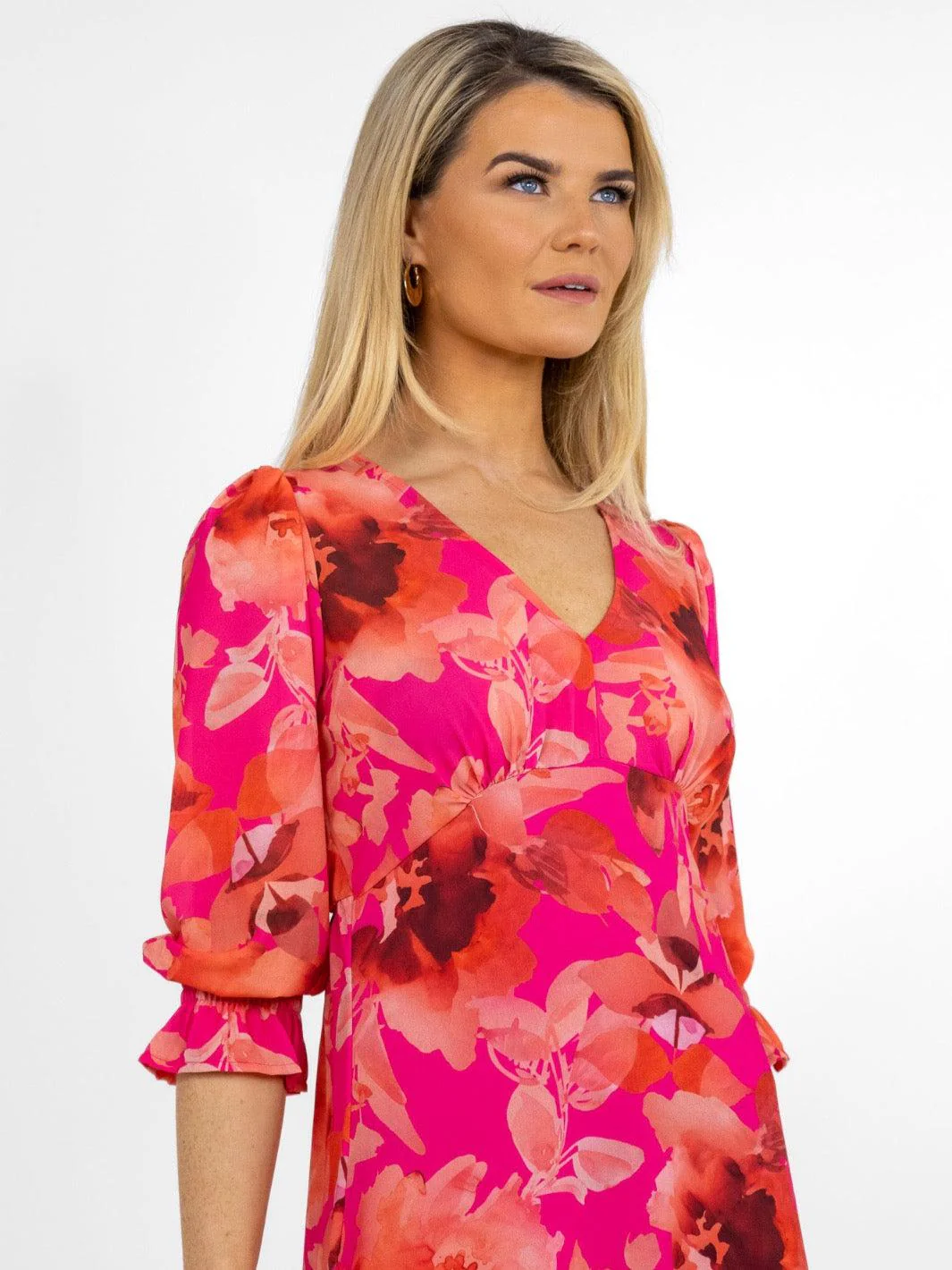 Kate & Pippa Streasa Dress In Pink Floral Print - Image 3
