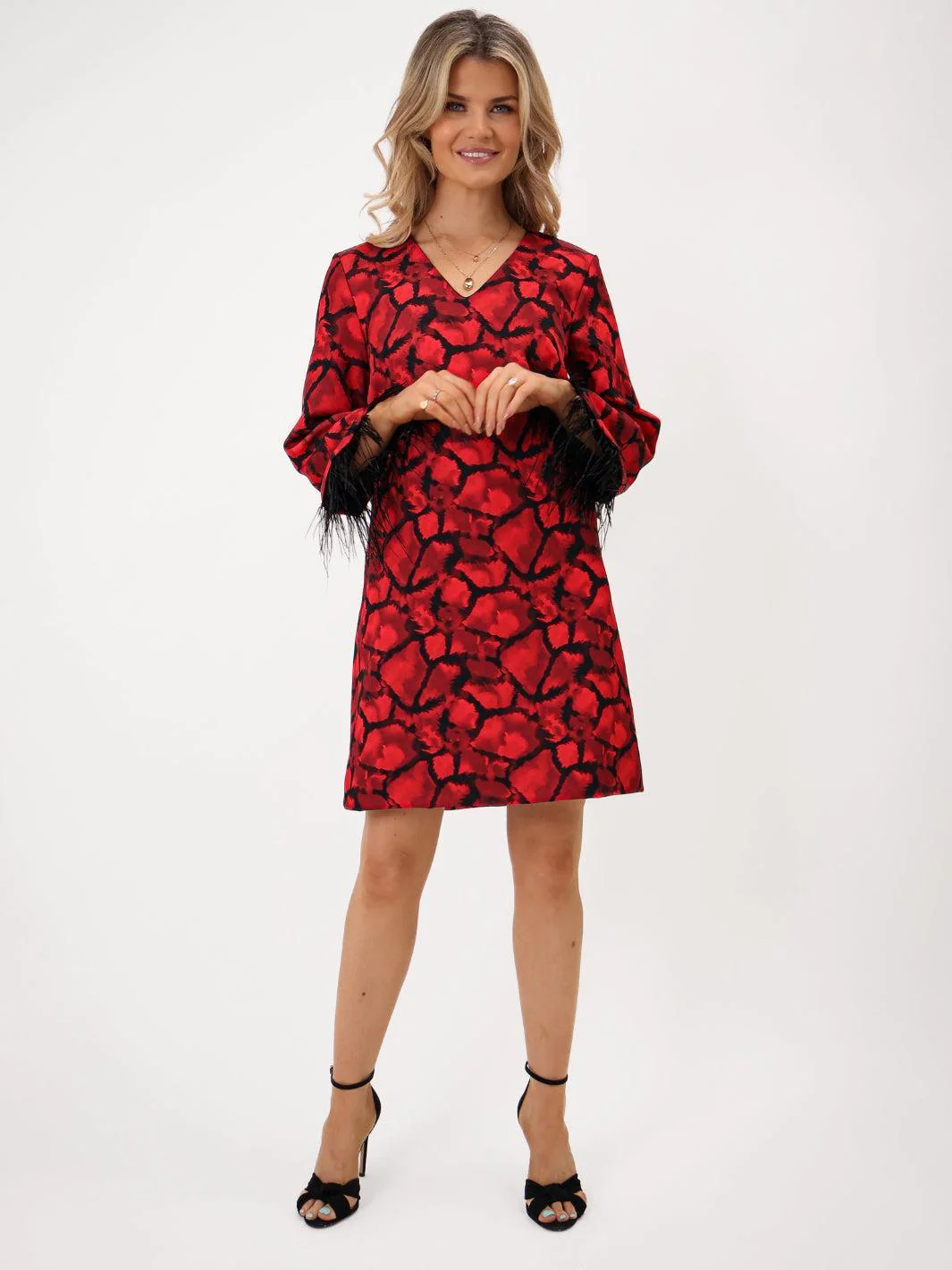 Kate & Pippa Taylor Mini Shift Dress In Red Print - Image 8