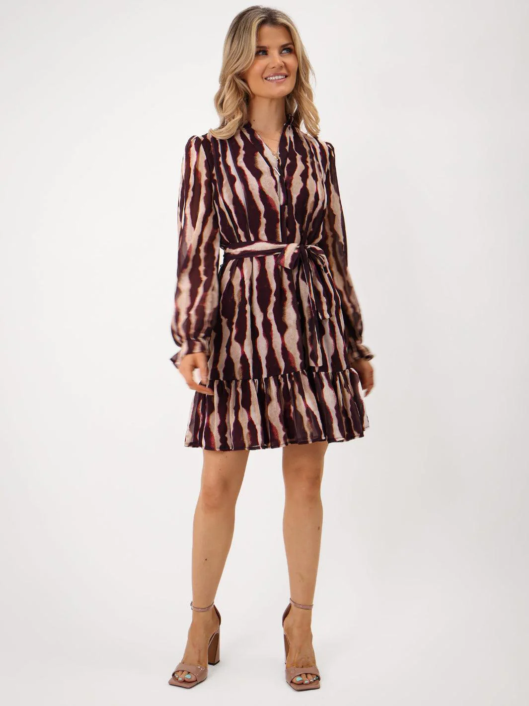 Kate & Pippa Venus Mini Dress In Purple Print - Image 8